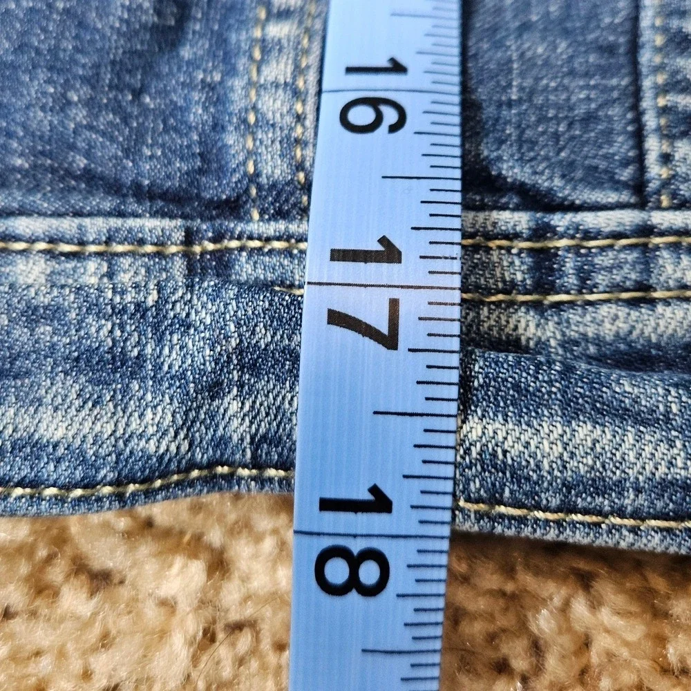 Lee Platinum Label Womens Dark Wash Cropped‎ Denim Trucker Jacket Blue Size M